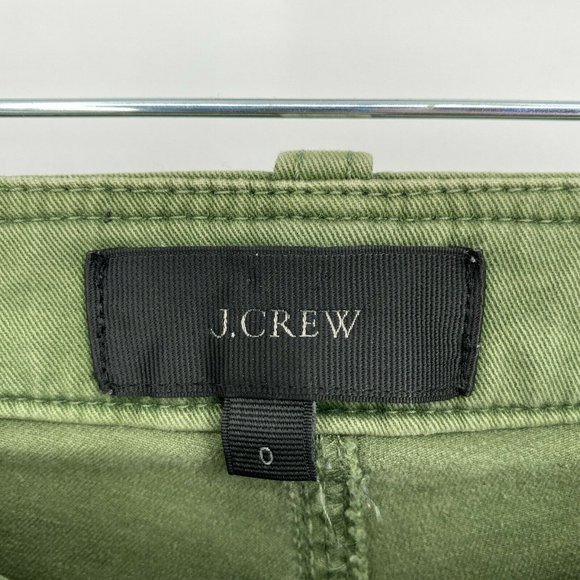 J. Crew Ankle Zip Skinny Jogger Pants Women's Size 0 Mid Rise Stretch Crop Green - Picture 5 of 12